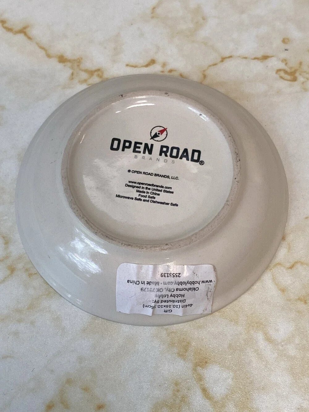 New Open Road Brand Country Autumn Bear Ceramic Trinket Dish Tea Rest 4 Inch NWT